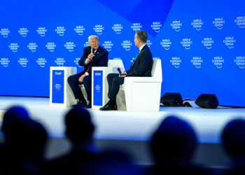 Trump’s jokes, jabs, and ad-libs mark his day one at Davos