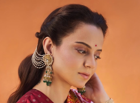 Kangana Ranaut stuns in a traditional vibrant Patola saree