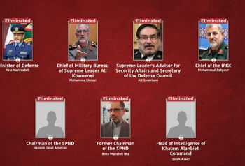 Iranian Defence Minister, IRGC chief among 7 top commanders killed in Israeli strikes