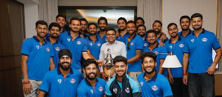 ICC chairman Jay Shah meets J&K players after historic Ranji Trophy triumph