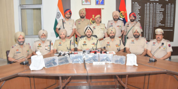 SIX LINKED CROSS-BORDER SMUGGLING MODULES HELD IN AMRITSAR; THREE TISAS PX-5.7 AMONG SIX PISTOLS RECOVERED