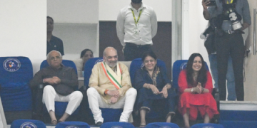 T20 WC: Amit Shah attends IND-NZ final with son Jay Shah and family