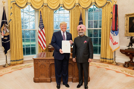 Shown deep commitment to strengthening India-US ties: Trump congratulates Delhi L-G Taranjit Sandhu