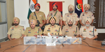 CROSS-BORDER SMUGGLING MODULE BUSTED IN AMRITSAR; THREE HELD WITH 900GMs ICE, 5 PISTOLS