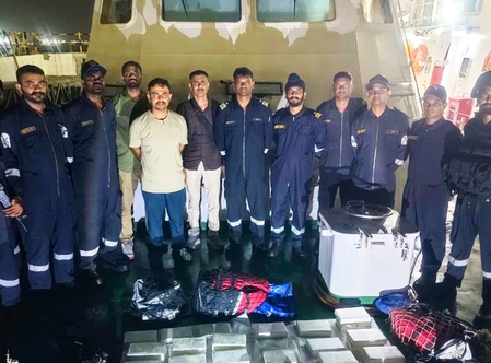 Indian Coast Guard, Guj ATS siege 115 kg cocaine in joint maritime anti-smuggling operation