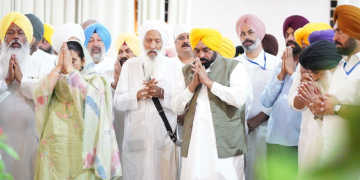 CM Bhagwant Singh Mann bows at Gurdwara Jyotisar Sahib, expresses gratitude for getting opportunity to enact strict law against beadbi