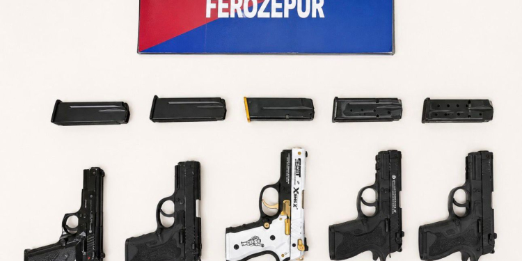 WEAPON SUPPLIER HELD WITH 5 GLOCK PISTOLS IN FEROZEPUR
