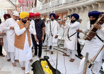 CM Bhagwant Singh Mann leads ‘Shukrana Yatra’ in Majha region on 2nd day, says those committing beadbi will no longer escape punishment