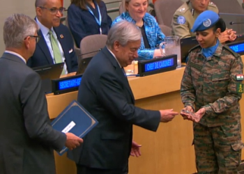 Indian woman combat helicopter pilot receives UN peacekeeping award