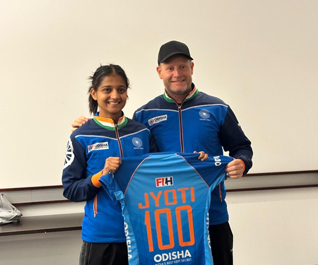 Hockey India congratulates midfielder Jyoti on completing 100 international caps