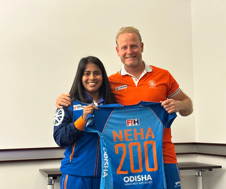 Hockey India congratulates midfielder Neha on completing 200 international caps