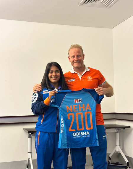 Hockey India congratulates midfielder Neha on completing 200 international caps