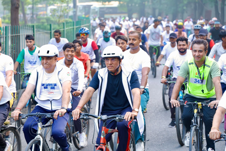 Dr Mandaviya leads nationwide 80th edition of Fit India Sundays on Cycle
