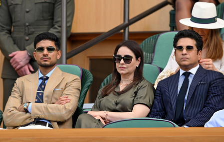 Wimbledon: Shubman Gill joins Anjali & Sachin Tendulkar in Royal Box at Centre Court