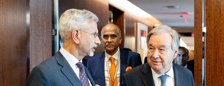 EAM Jaishankar discusses global hotspots, cooperation with UN chief