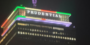 Prudential Center in Boston glows in Indian tricolour