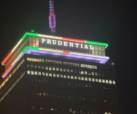 Prudential Center in Boston glows in Indian tricolour