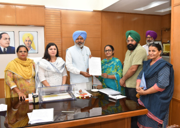 Gurmeet Singh Khudian hands over job letters to four new recruits in Animal Husbandry Dept