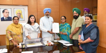 Gurmeet Singh Khudian hands over job letters to four new recruits in Animal Husbandry Dept