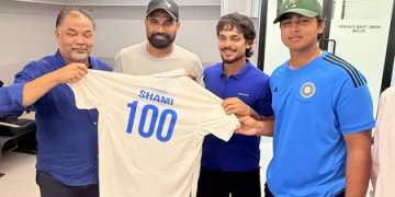 Cricket Association of Bengal felicitates Shami for 100th FC game milestone