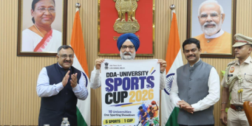 Delhi L-G TS Sandhu launches poster of DDA-University Sports Cup 2026